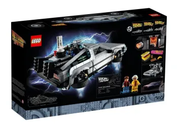 Back of LEGO Back to the Future Time Machine set box