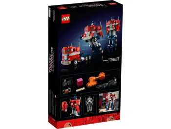 Back of LEGO Optimus Prime set box