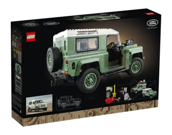 Back of LEGO Land Rover Classic Defender 90 set box