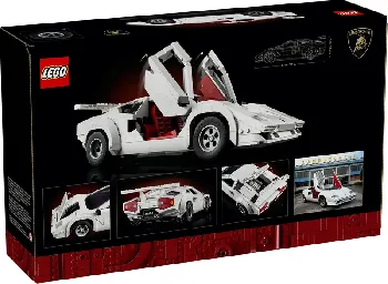 Back of LEGO Lamborghini Countach 5000 Quattrovalvole set box