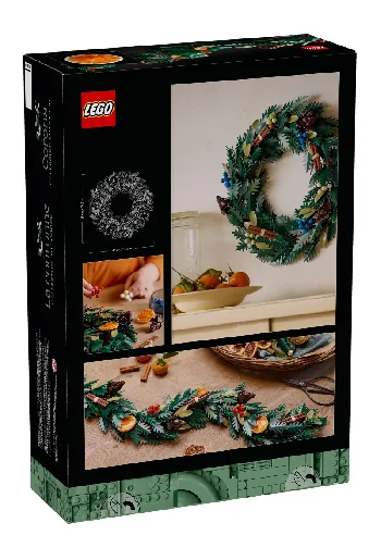 Back of LEGO Wreath set box