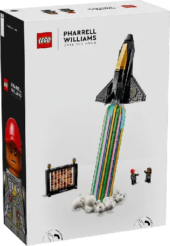 Back of LEGO Over the Moon with Pharrell Williams set box