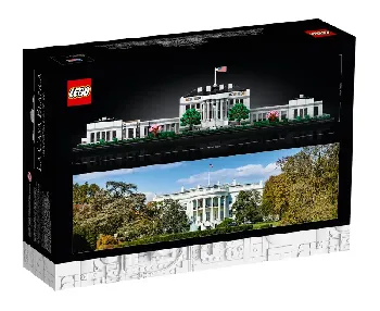 Back of LEGO The White House set box