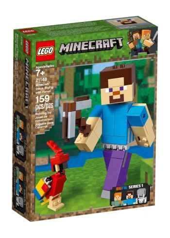 LEGO Minecraft Steve BigFig with Parrot set