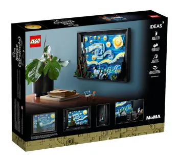 Back of LEGO The Starry Night set box