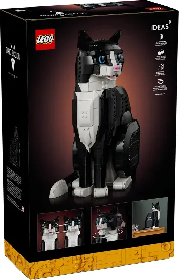 Back of LEGO Tuxedo Cat set box