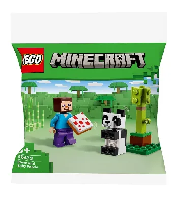 LEGO Steve and Baby Panda set