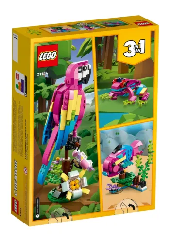 Back of LEGO Exotic Pink Parrot set box