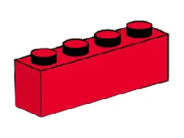 LEGO 1 x 4 Red Bricks set