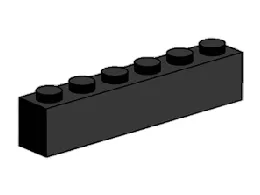 LEGO 1 x 6 Black Bricks set