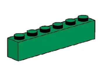 LEGO 1 x 6 Dark Green Bricks set