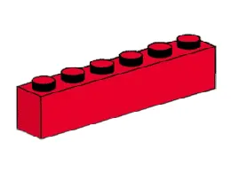 LEGO 1 x 6 Red Bricks set box