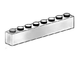 LEGO 1 x 8 White Bricks set