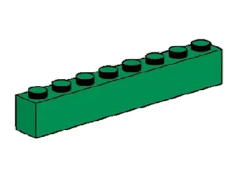 LEGO 1 x 8 Dark Green Bricks set