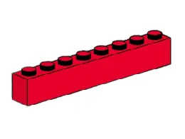 LEGO 1 x 8 Red Bricks set