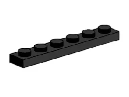 LEGO 1 x 6 Black Plates set