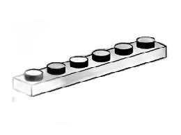 LEGO 1 x 6 White Plates set