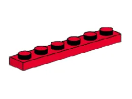 LEGO 1 x 6 Red Plates set