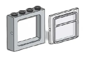 LEGO Gray Windows with Clear Panes set box