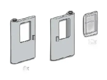 LEGO Grey Train Doors with Panes set