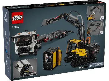 Back of LEGO Volvo FMX Truck & EC230 Electric Excavator set box