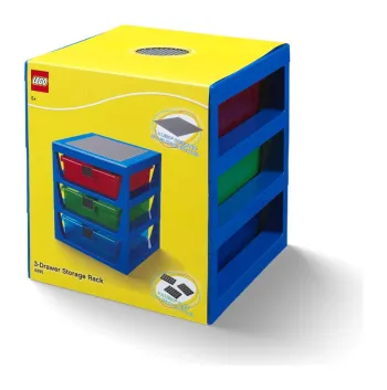 LEGO 3-Drawer Storage Rack (Transparent Blue) set