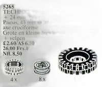 LEGO Large Tires and Wheels / TECHNIC Wheels with 43 mm + 24 mm Tyres set