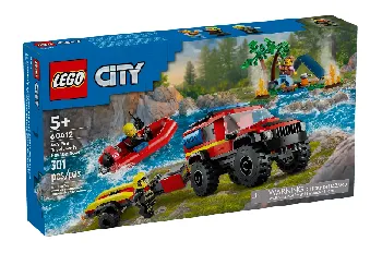 LEGO 4x4 Fire Truck with Rescue Boat set