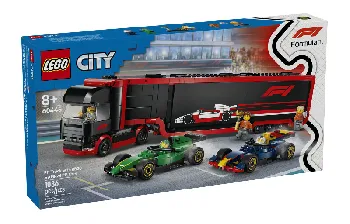 LEGO F1 Truck with RB20 & AMR24 F1 Cars set