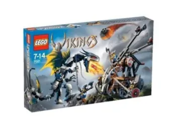 LEGO Viking Double Catapult versus the Armored Ofnir Dragon set