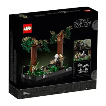 Back of LEGO Endor Speeder Chase Diorama set box