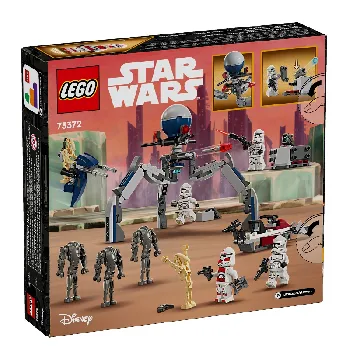 Back of LEGO Clone Trooper & Battle Droid Battle Pack set box