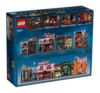 Back of LEGO Diagon Alley set box