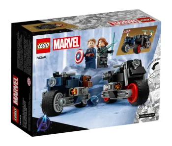 Back of LEGO Black Widow & Captain America Motorcycles set box