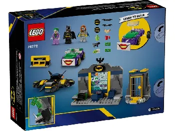 Back of LEGO The Batcave with Batman, Batgirl and The Joker set box