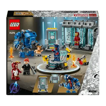 Back of LEGO Iron Man's Laboratory: Hall of Armor set box