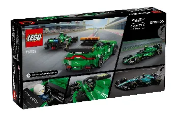 Back of LEGO Aston Martin Vantage Safety Car & AMR23 set box