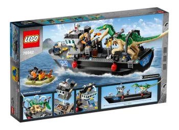 Back of LEGO Baryonyx Dinosaur Boat Escape set box