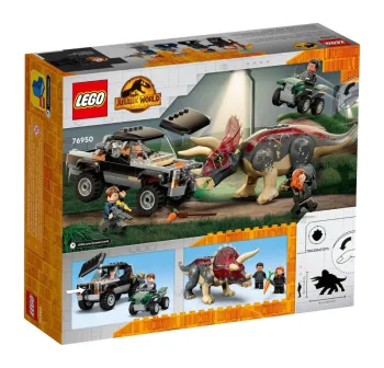 Back of LEGO Triceratops Pickup Truck Ambush set box