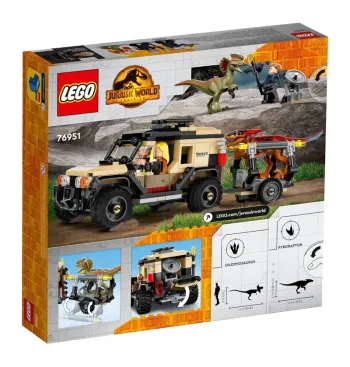 Back of LEGO Pyroraptor & Dilophosaurus Transport set box