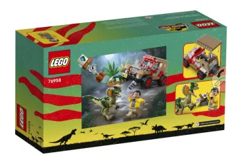 Back of LEGO Dilophosaurus Ambush set box