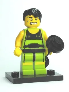 LEGO Weightlifter, Series 2 (Complete Set with Stand and Accessories) set
