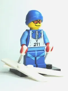 LEGO Skier, Series 2 (Complete Set with Stand and Accessories) set
