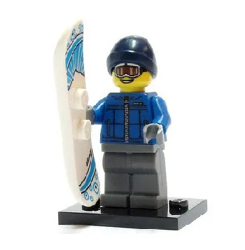 LEGO Snowboarder Guy, Series 5 (Complete Set with Stand and Accessories) set