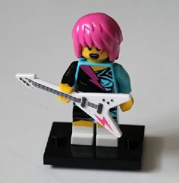 LEGO Rocker Girl, Series 7 (Complete Set with Stand and Accessories) minifigure