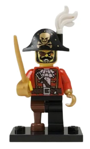 LEGO Pirate Captain, Series 8 (Complete Set with Stand and Accessories) set