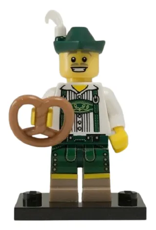 LEGO Lederhosen Guy, Series 8 (Complete Set with Stand and Accessories) set