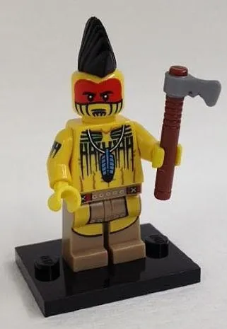 LEGO Tomahawk Warrior, Series 10 (Complete Set with Stand and Accessories) minifigure