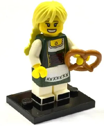 LEGO Pretzel Girl, Series 11 (Complete Set with Stand and Accessories) set