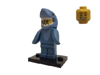 LEGO Shark Suit Guy, Series 15 (Complete Set with Stand and Accessories) set